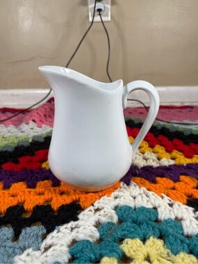 Classic Vintage Cordon Bleu White Ceramic Creamer Pitcher